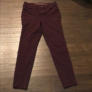AE wine skinny jeggings